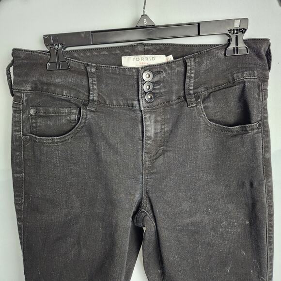 Torrid Lace-Up Black Wash Skinny Jeggings | Women's 10R - Picture 3 of 14